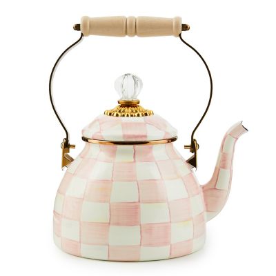 Rosy Check Enamel 2 Qt. Tea Kettle