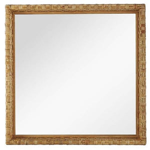Rattan Framed Square Mirror
