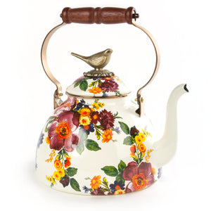 Flower Market 3 Qt Tea Kettle w/ Bird