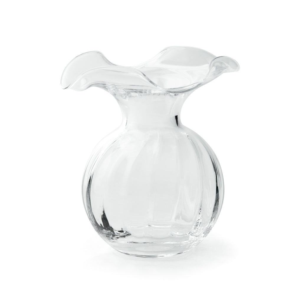 Hibiscus CLEAR Fluted Vase  Medium
