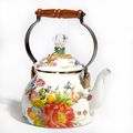 Flower Market Tea Kettle  2 Qt.  White