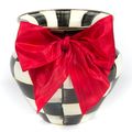 Courtly Check Enamel Large Vase w/ Red Bow