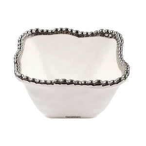 Salerno Square Snack Bowl Silver