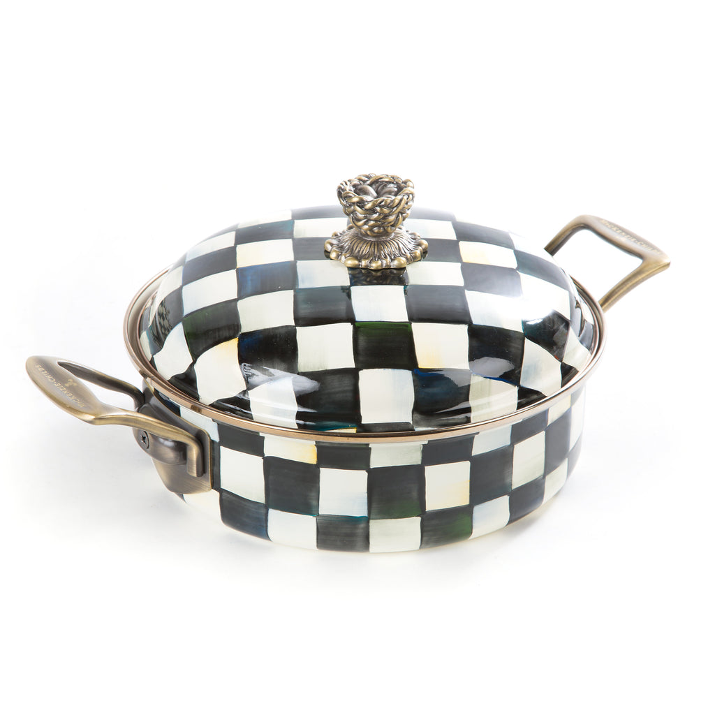 Courtly Check Enamel 3 Qt Casserole