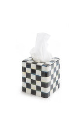 Courtly Check Enamel Tissue Box Cover