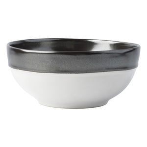 Emerson White/Pewter Cereal Bowl