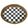 Courtly Check Enamel Rattan Tray  Large