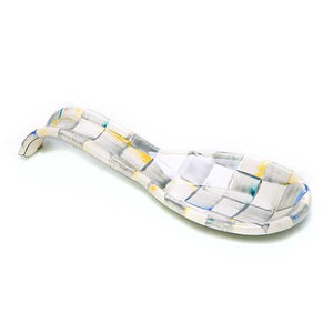 Sterling Check Enamel  Spoon Rest