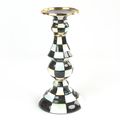 Courtly Check Enamel Pillar Candlestick  Large