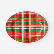 Tartan Plaid Melamine Oval Platter