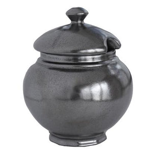 Pewter Stoneware Lidded Sugar